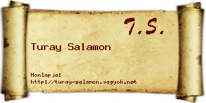 Turay Salamon névjegykártya